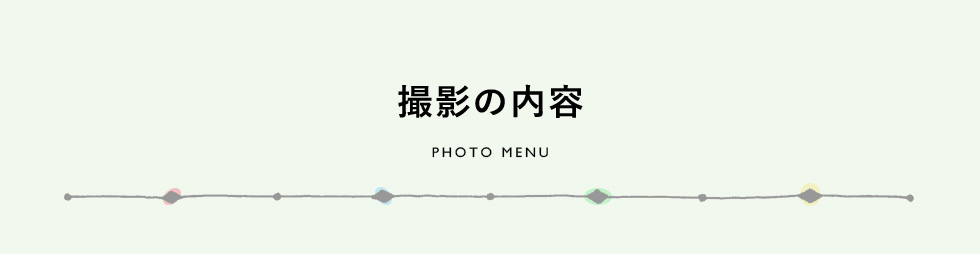 撮影の内容 PHOTO MENU