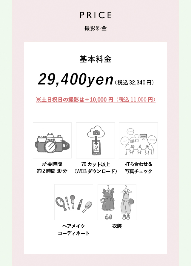 PRICE撮影料金